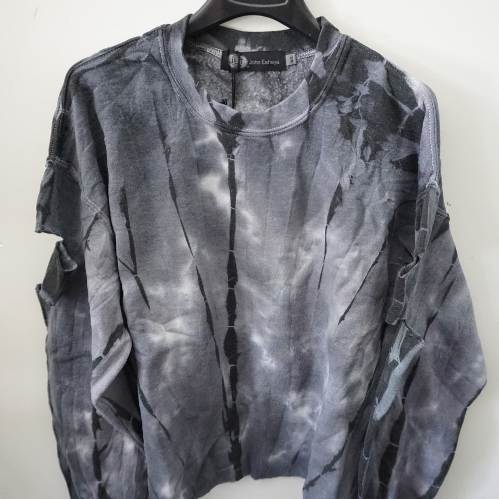 JET John Eshaya Tye Dyed Black Gray Top